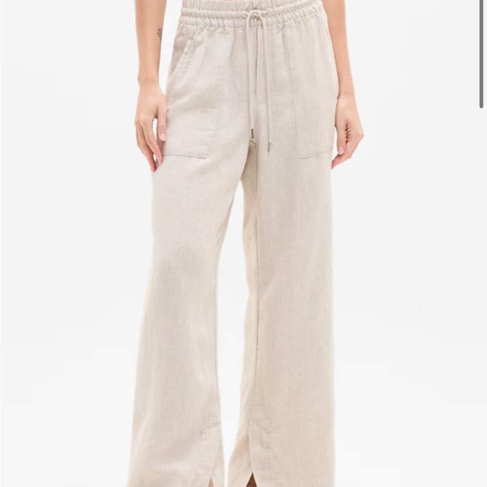 Athleta Retreat Linen High Rise Wide Leg Pant